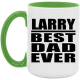 Larry Best Dad Ever - 15oz Accent Mug Green