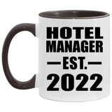 Hotel Manager Established EST. 2022 - 11oz Accent Mug Black