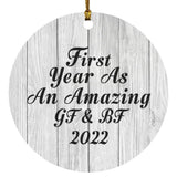 First Year As An Amazing Gf & Bf 2022 - Circle Ornament F