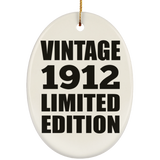 112th Birthday Vintage 1912 Limited Edition - Oval Ornament