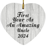 First Year As An Amazing Uncle 2024 - Heart Ornament F