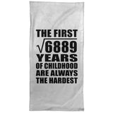 83rd Birthday Square Root of 6889 Years of Childhood - Hand Towel