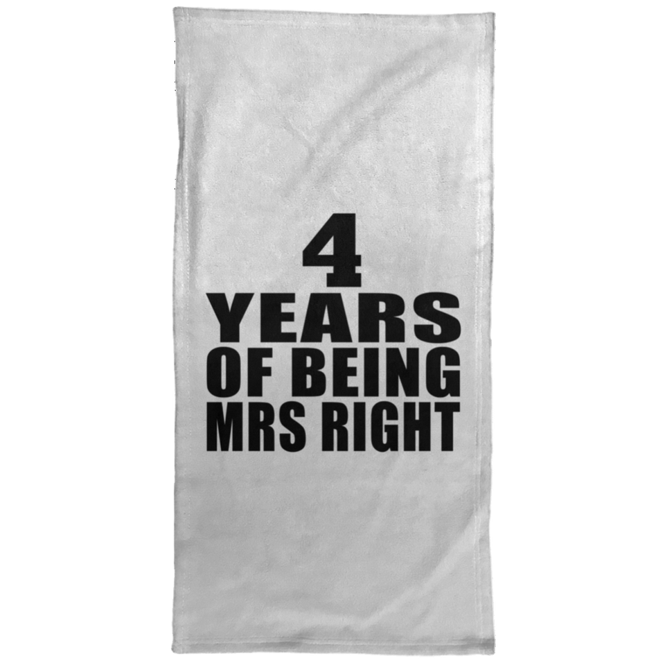 4th Anniversary 4 Years Of Being Mrs Right - Hand Towel