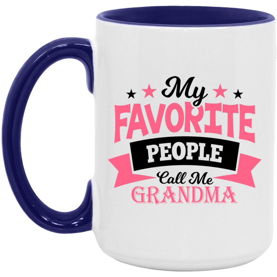 My Favorite People Call Me Grandma - 15oz Accent Mug Purple