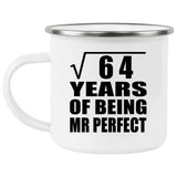 8th Anniversary Square Root of 64 Years of Mr Perfect - 12oz Camping Mug