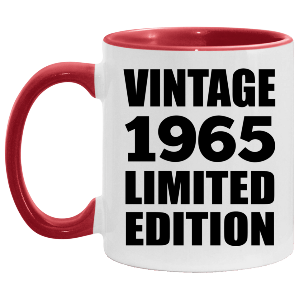 59th Birthday Vintage 1965 Limited Edition - 11oz Accent Mug Red