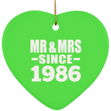 38th Anniversary Mr & Mrs Since 1986 - Heart Ornament