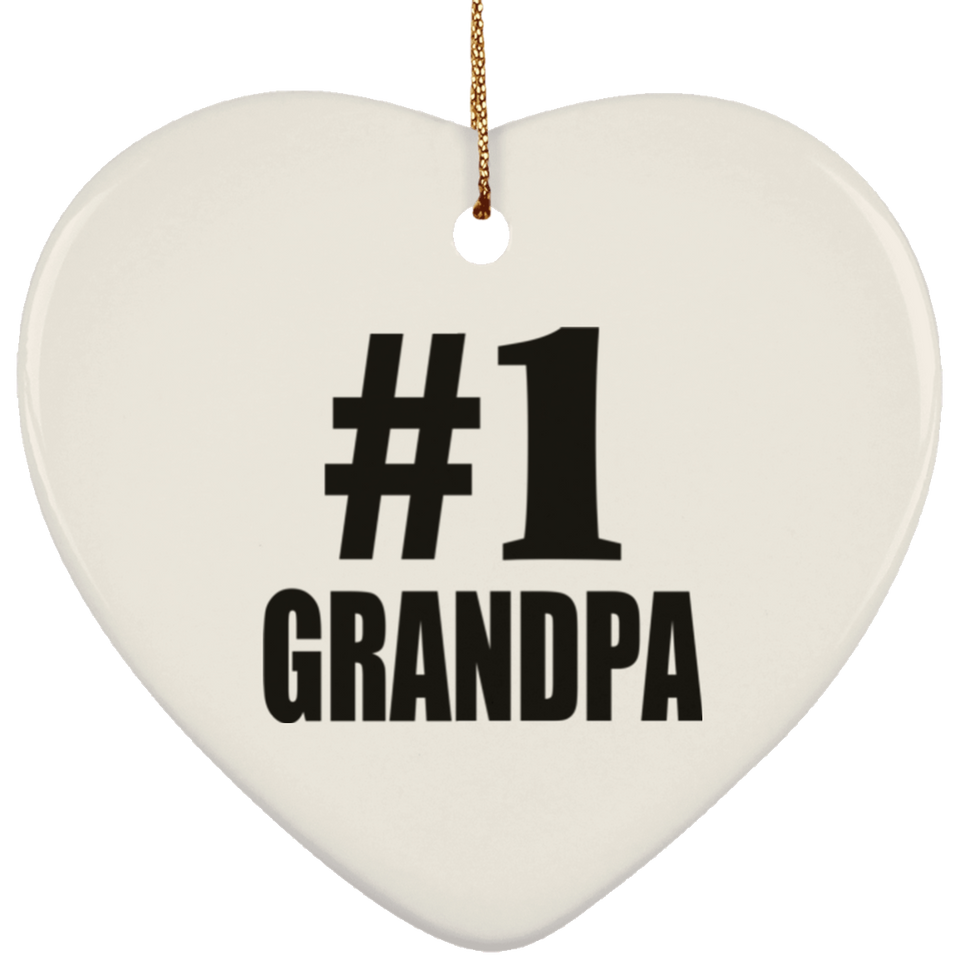 Number One #1 Grandpa - Heart Ornament