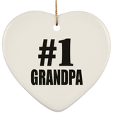 Number One #1 Grandpa - Heart Ornament
