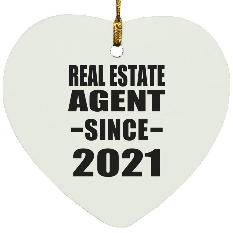 Real Estate Agent Since 2021 - Heart Ornament