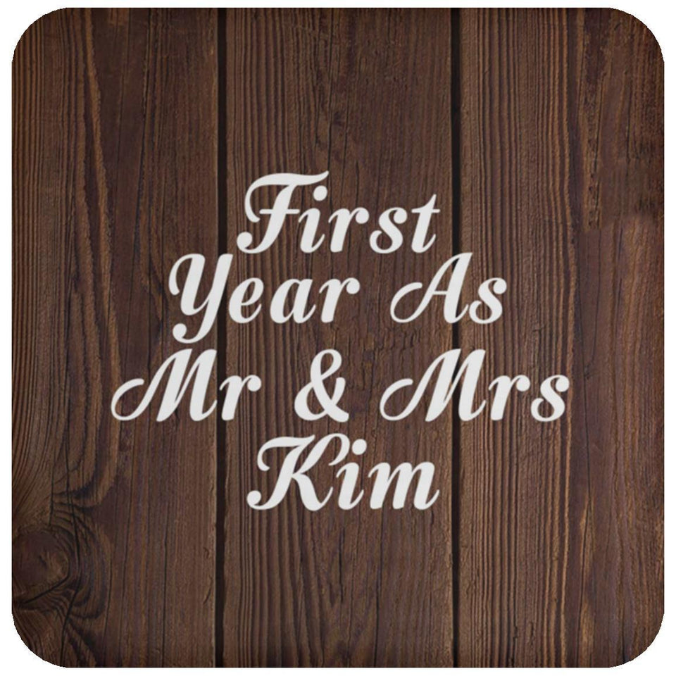 First Year As Mr & Mrs Kim - Drink Coaster D