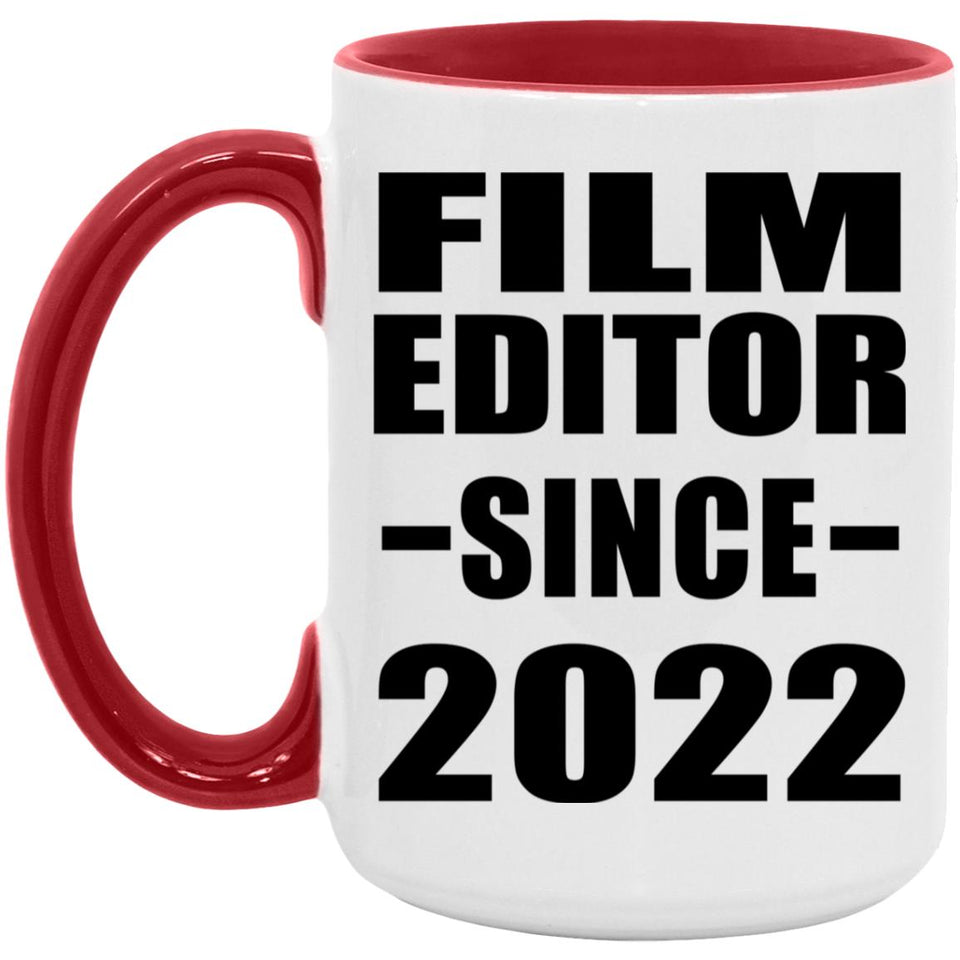 Film Editor Since 2022 - 15oz Accent Mug Red