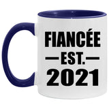 Fiancee Established Est. 2021 - 11oz Accent Mug Purple