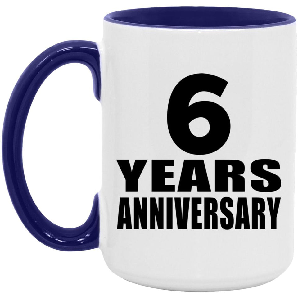 6th Anniversary 6 Years Anniversary - 15oz Accent Mug Purple