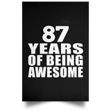 87th Birthday 87 Years Of Being Awesome - Poster Portrait