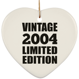 20th Birthday Vintage 2004 Limited Edition - Heart Ornament