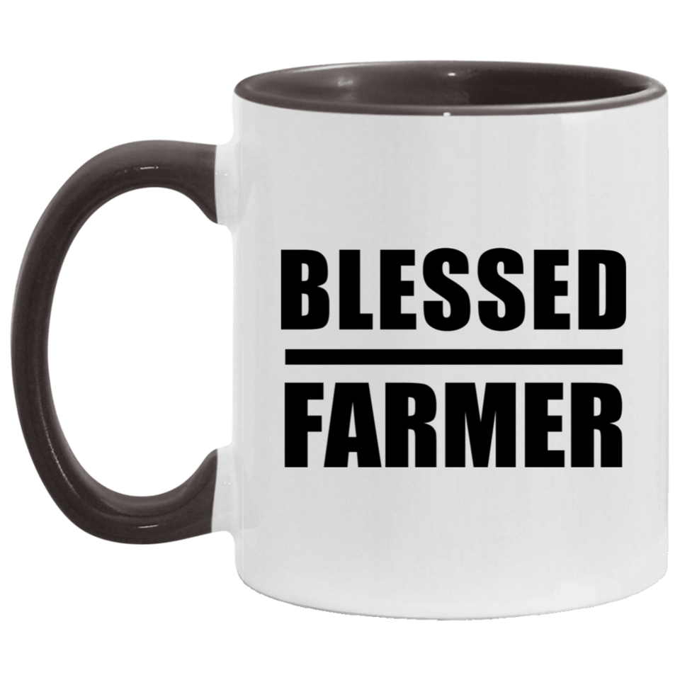 Blessed Farmer - 11oz Accent Mug Black