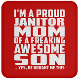Proud Janitor Mom Of Awesome Son - Drink Coaster