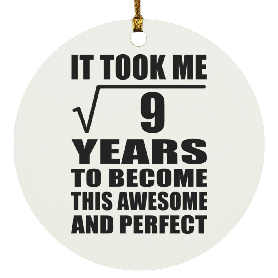 3rd Birthday Took Square Root of 9 Years To Awesome - Circle Ornament