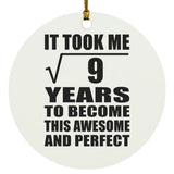 3rd Birthday Took Square Root of 9 Years To Awesome - Circle Ornament
