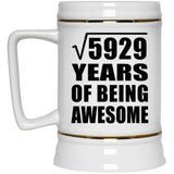 77th Birthday Square Root of 5929 Years of Being Awesome - Beer Stein