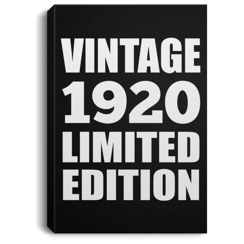 104th Birthday Vintage 1920 Limited Edition - Canvas Portrait