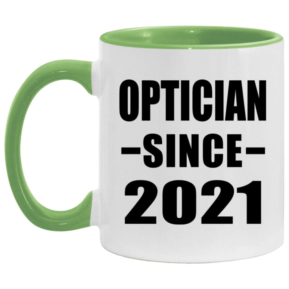 Optician Since 2021 - 11oz Accent Mug Green