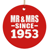 71st Anniversary Mr & Mrs Since 1953 - Circle Ornament