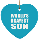 World's Okayest Son - Heart Ornament