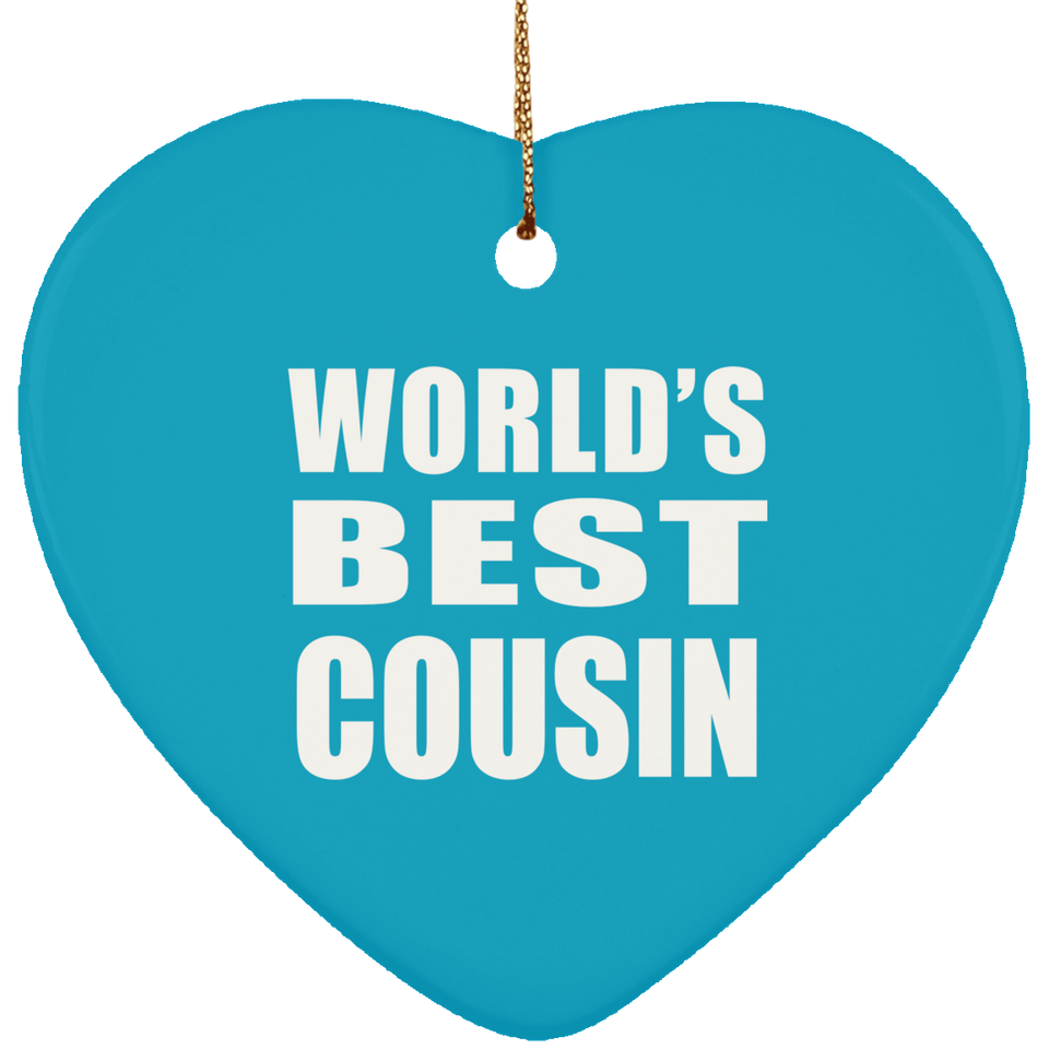 World's Best Cousin - Heart Ornament