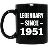 73rd Birthday Legendary Since 1951 - 11oz Coffee Mug Black