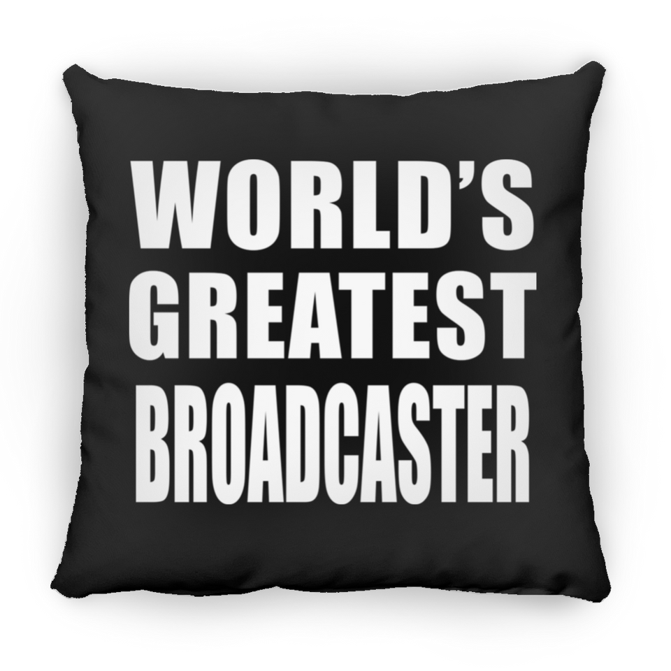 World's Greatest Broadcaster - Throw Pillow Black
