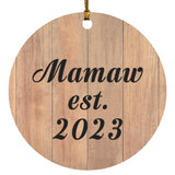 Mamaw Established EST. 2023 - Circle Ornament C