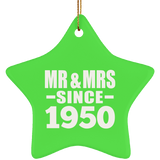 74th Anniversary Mr & Mrs Since 1950 - Star Ornament