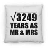 57th Anniversary Square Root of 3249 Years As Mr & Mrs - Throw Pillow