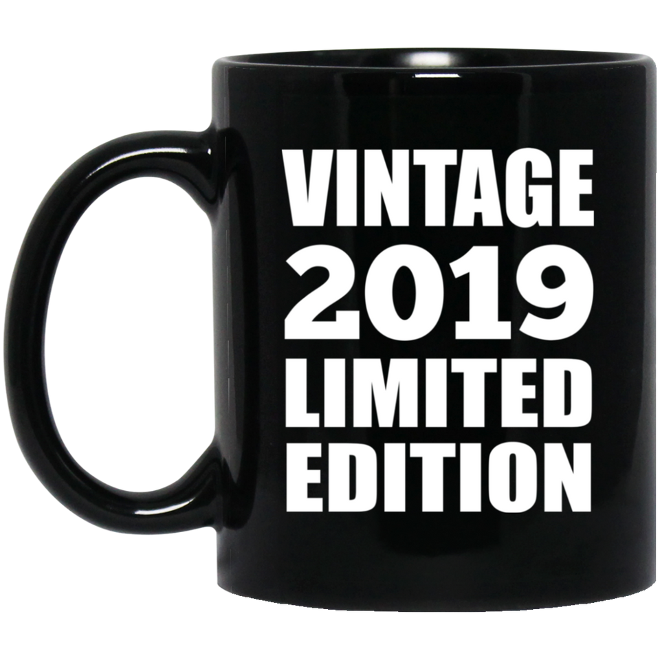 5th Birthday Vintage 2019 Limited Edition - 11oz Coffee Mug Black