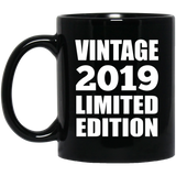 5th Birthday Vintage 2019 Limited Edition - 11oz Coffee Mug Black