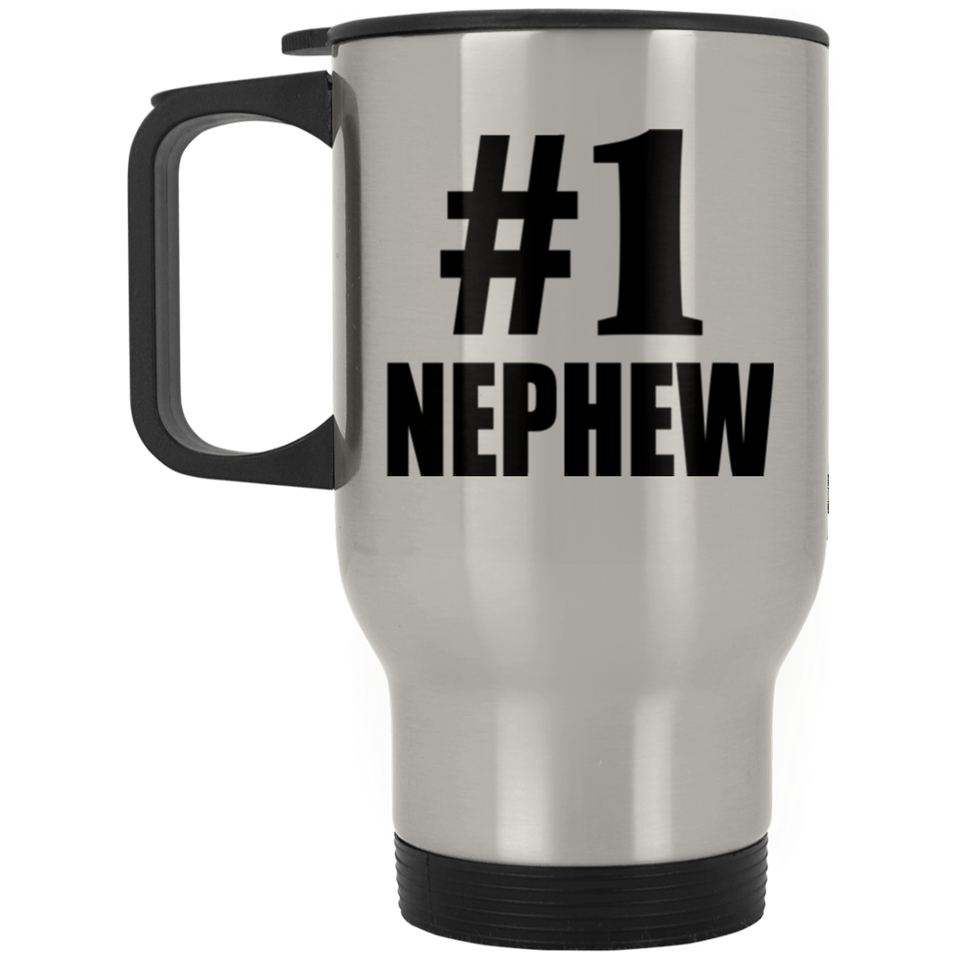 Number One #1 Nephew - Silver Travel Mug