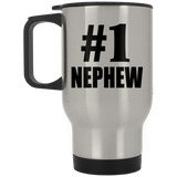 Number One #1 Nephew - Silver Travel Mug