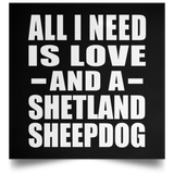 All I Need Is Love And A Shetland Sheepdog - Poster Square