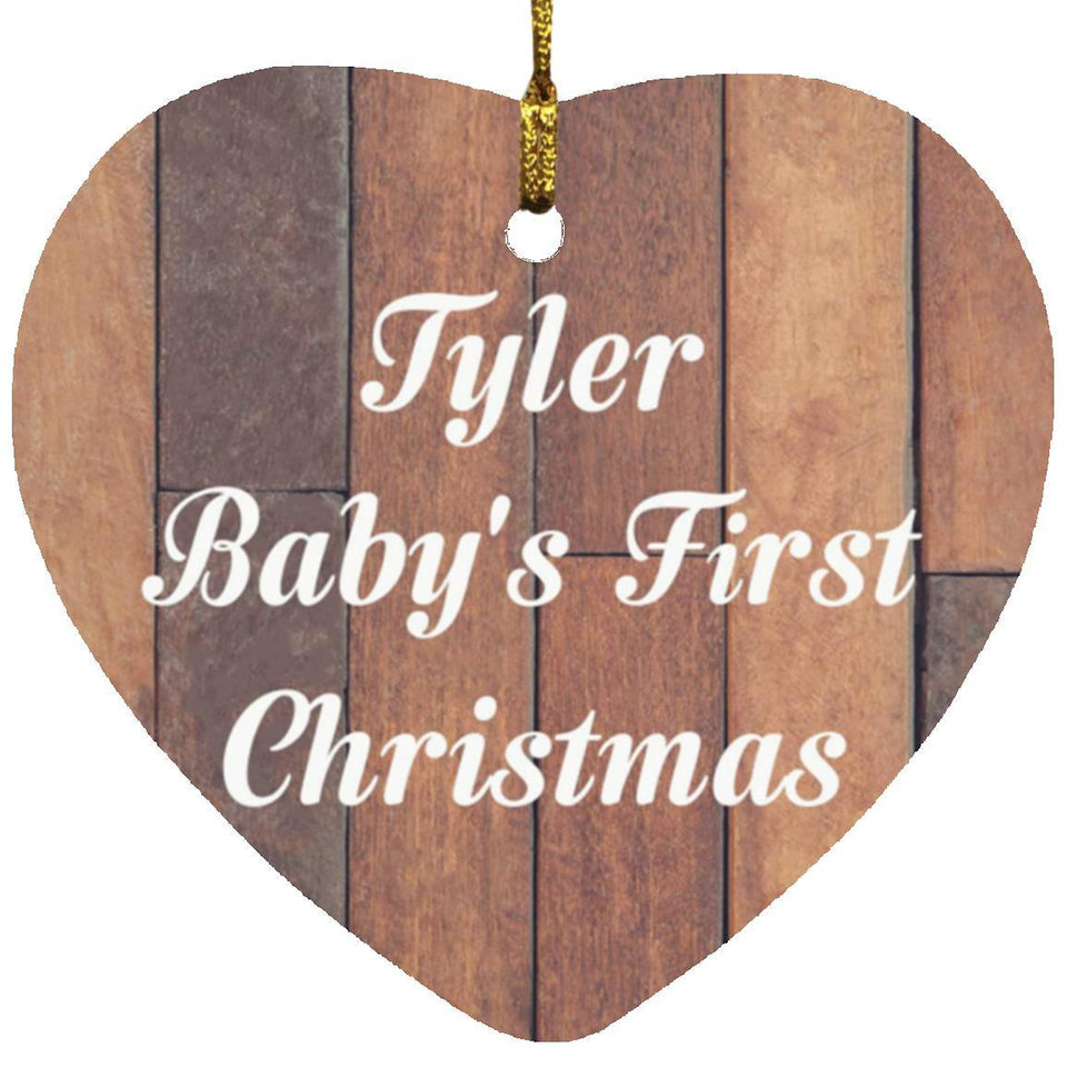Tyler Baby's First Christmas - Heart Ornament E