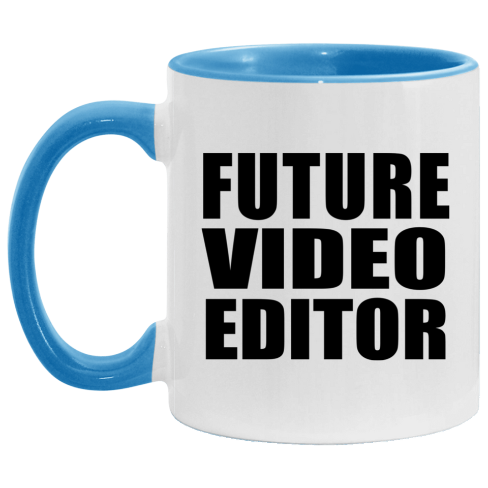Future Video Editor - 11oz Accent Mug Blue