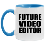 Future Video Editor - 11oz Accent Mug Blue