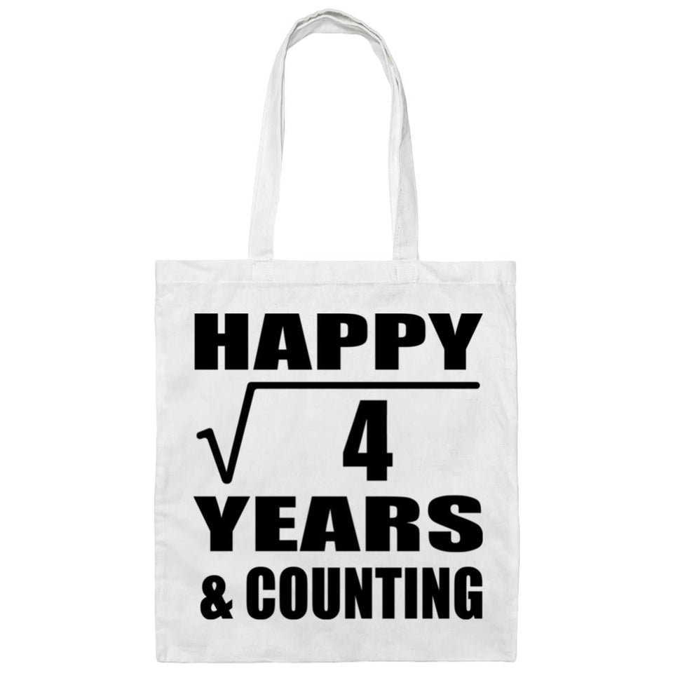 Happy 2nd Anniversary Square Root of 4 Years & Counting - Tote Bag White