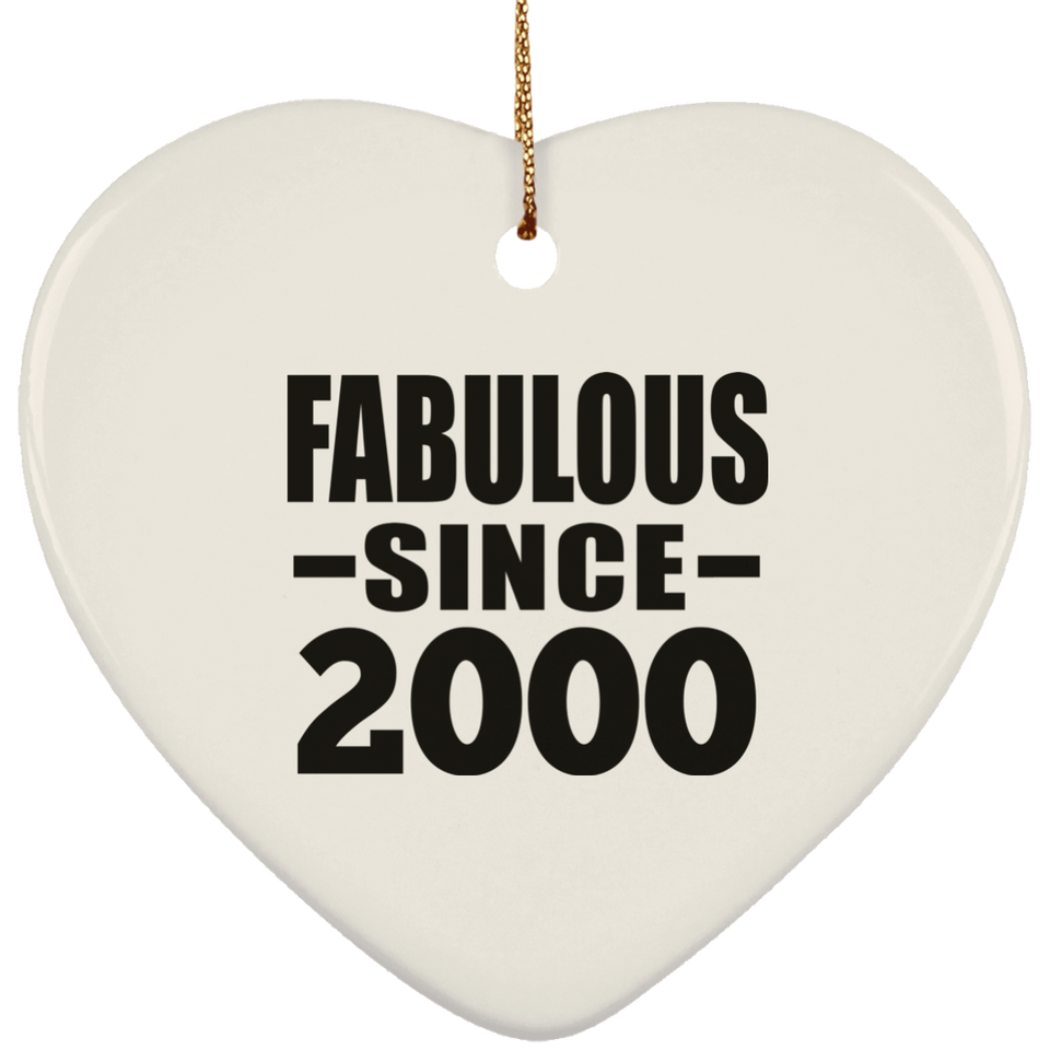24th Birthday Fabulous Since 2000 - Heart Ornament