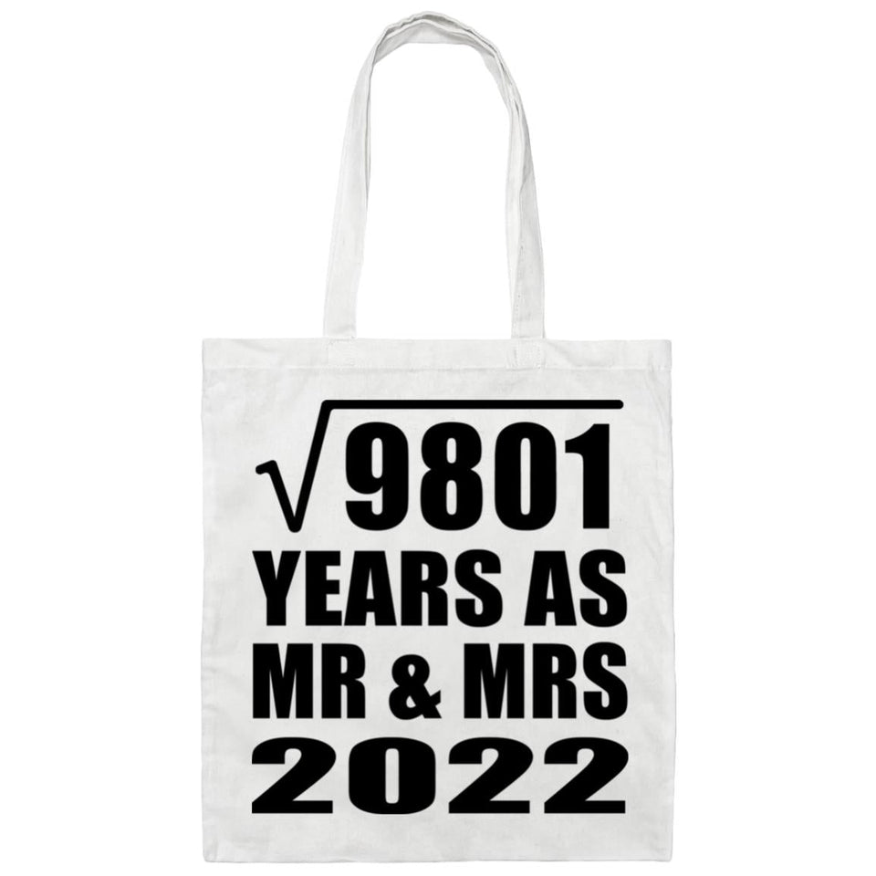 99th Anniversary Square Root of 9801 Years As Mr & Mrs 2022 - Tote Bag White