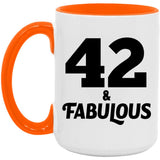 42nd Birthday 42 & Fabulous - 15oz Accent Mug Orange