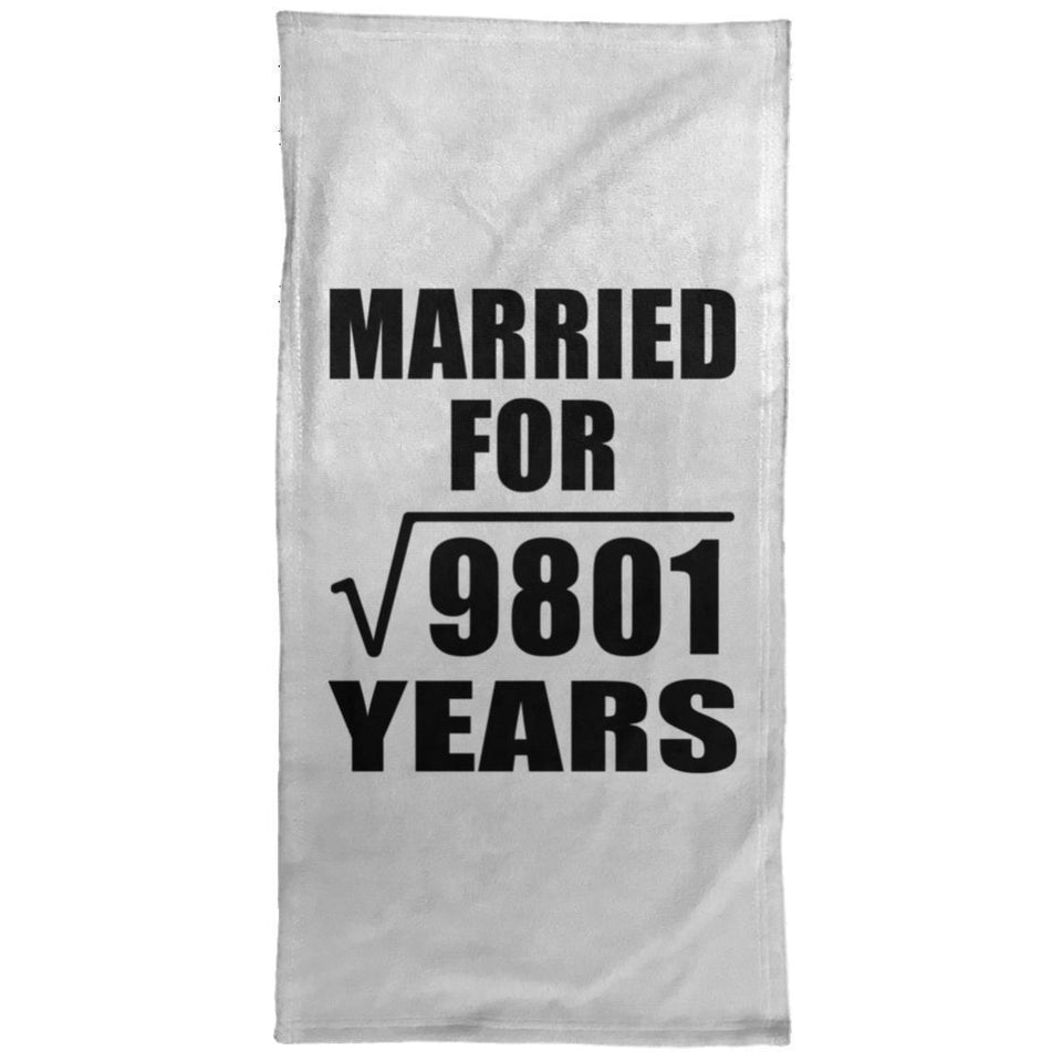 99th Anniversary Married For Square Root of 9801 Years - Hand Towel