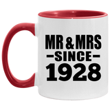 96th Anniversary Mr & Mrs Since 1928 - 11oz Accent Mug Red