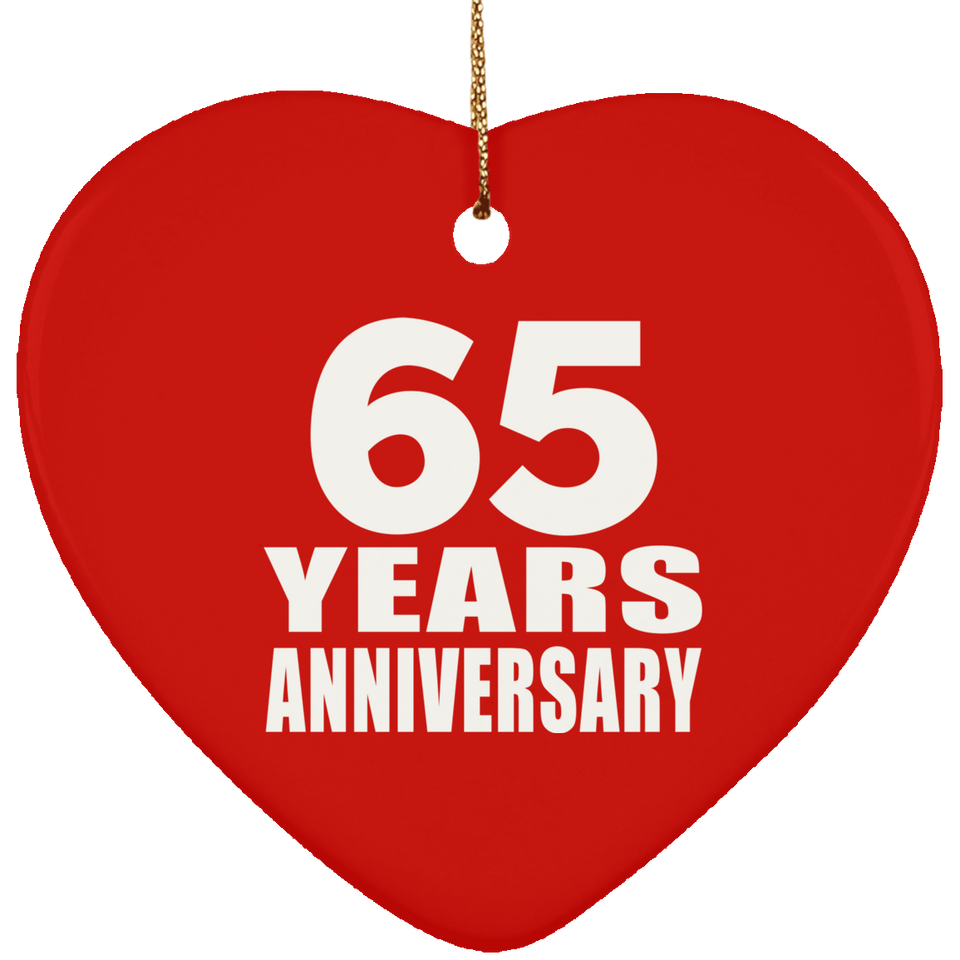 65th Anniversary 65 Years - Heart Ornament